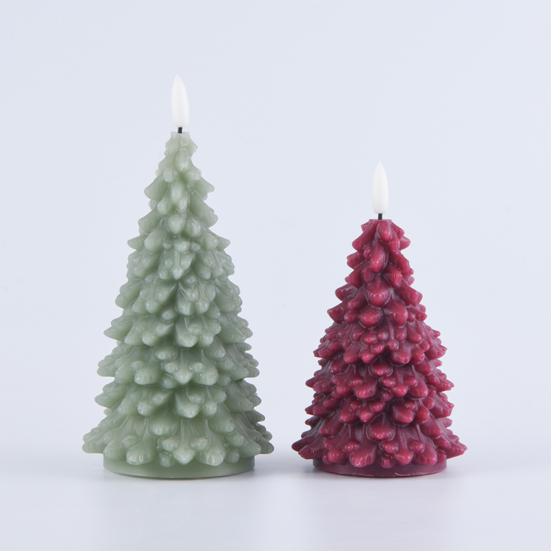 グリーンクリスマスツリー電池式キャンドル