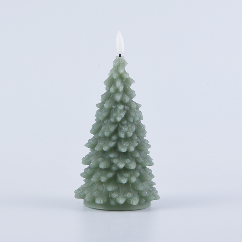 グリーンクリスマスツリー電池式キャンドル