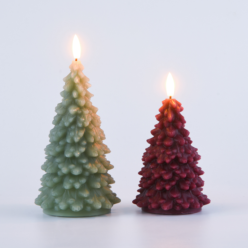 グリーンクリスマスツリー電池式キャンドル