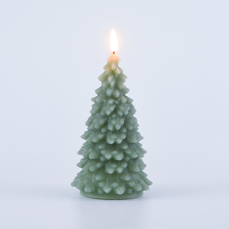 グリーンクリスマスツリー電池式キャンドル